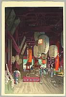 Eisho Narazaki 1864-1936 - Inside the Asakusa Kannon Shrine - artelino Art Auctions. Eisho Narazaki 1864-1936 - Inside the Asakusa Kannon Shrine