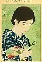 Shinsui Ito 1898-1972 - Beauty and Blue Flower - artelino Art Auctions. Shinsui Ito 1898-1972 - Beauty and Blue Flower