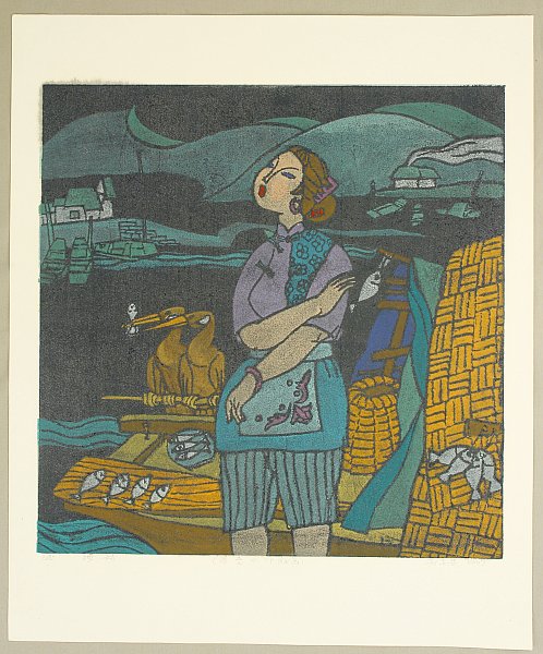 Liu Suying born 1957 - Fishing Girl - artelino Art Auctions. Liu Suying born 1957 - Fishing Girl