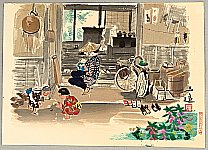 Sanzo Wada 1883-1968 - Farming Family - artelino Art Auctions. Sanzo Wada 1883-1968 - Farming Family