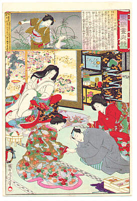 Chikanobu Toyohara 1838-1912 - Azuma Nishiki Chuya Kurabe