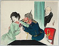 Eisen Tomioka 1864-1905 - Officer and Girl - artelino Art Auctions. Eisen Tomioka 1864-1905 - Officer and Girl