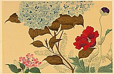 Hoitsu Sakai 1761-1828 - Hydrangea and Poppy - artelino Art Auctions. Hoitsu Sakai 1761-1828 - Hydrangea and Poppy