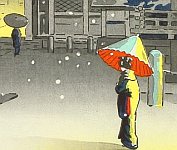 Koitsu Tsuchiya 1870-1949 - Nezu Shrine in Snow - artelino Art Auctions. Koitsu Tsuchiya 1870-1949 - Nezu Shrine in Snow