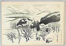Bakufu Ono 1888-1976 - Snowy Village - artelino Art Auctions. Bakufu Ono 1888-1976 - Snowy Village