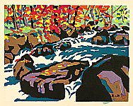 Saburo Miyata born 1924 - Mountain Stream at Oirase - artelino Art Auctions. Saburo Miyata born 1924 - Mountain Stream at Oirase