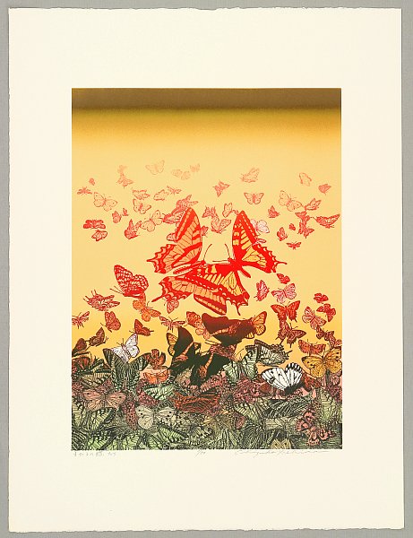Chizuko Yoshida born 1924 - Butterflies at Midday - artelino Art Auctions. Chizuko Yoshida born 1924 - Butterflies at Midday