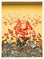 Chizuko Yoshida born 1924 - Butterflies at Midday - artelino Art Auctions. Chizuko Yoshida born 1924 - Butterflies at Midday