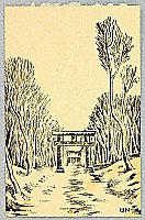Unichi Hiratsuka 1895-1997 - Hiratsuka Shrine - artelino Art Auctions. Unichi Hiratsuka 1895-1997 - Hiratsuka Shrine