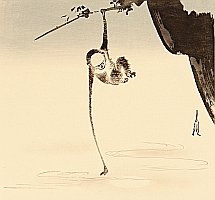 Gekko Ogata 1859-1920 - Monkey and the Moon Reflection - artelino Art Auctions. Gekko Ogata 1859-1920 - Monkey and the Moon Reflection
