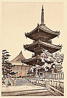 Nisaburo Ito 1910-1988 - Pagoda in Rain - artelino Art Auctions. Nisaburo Ito 1910-1988 - Pagoda in Rain