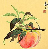 Shinsen Nishino fl.ca. 1960-90s - Peach - artelino Art Auctions. Shinsen Nishino fl.ca. 1960-90s - Peach
