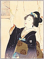 Ryuu Shimazaki 1856-1938 - Bijin Feeding a Bird - artelino Art Auctions. Ryuu Shimazaki 1856-1938 - Bijin Feeding a Bird