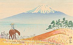 Takeji Asano 1900-1999 - Mt. Fuji and Horse Rider