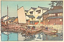 Hiroshi Yoshida 1876-1950 - Kura in Tomonoura - artelino Art Auctions. Hiroshi Yoshida 1876-1950 - Kura in Tomonoura