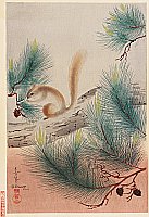 Bakufu Ono 1888-1976 - Squirrel on a Pine Tree - artelino Art Auctions. Bakufu Ono 1888-1976 - Squirrel on a Pine Tree