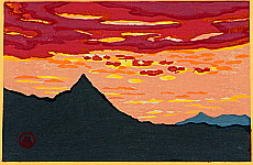 Susumu Yamaguchi 1897-1983 - High Mountain and Red Sunset - artelino Art Auctions. Susumu Yamaguchi 1897-1983 - High Mountain and Red Sunset