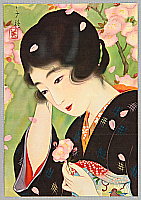 Chigusa Kotani 1890-1945 - Beauty and Cherry Blossoms - artelino Art Auctions. Chigusa Kotani 1890-1945 - Beauty and Cherry Blossoms