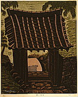 Masao Maeda 1904-1974 - Gate of Moss Temple - artelino Art Auctions. Masao Maeda 1904-1974 - Gate of Moss Temple