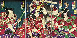 Chikashige Morikawa active ca. 1869-82 - Triplet Brothers and Blue Blooded Villain - artelino Art Auctions. Chikashige Morikawa active ca. 1869-82 - Triplet Brothers and Blue Blooded Villain