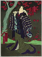 Yoshitaki Utagawa 1841-1899 - Under the Maple Tree - artelino Art Auctions. Yoshitaki Utagawa 1841-1899 - Under the Maple Tree