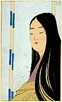 Hiromitsu Nakazawa 1874-1964 - Lady Murasaki - The Tale of Genji - artelino Art Auctions. Hiromitsu Nakazawa 1874-1964 - Lady Murasaki - The Tale of Genji