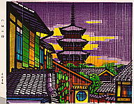 Clifton Karhu 1927-2007 - Pagoda at Yasaka - artelino Art Auctions. Clifton Karhu 1927-2007 - Pagoda at Yasaka