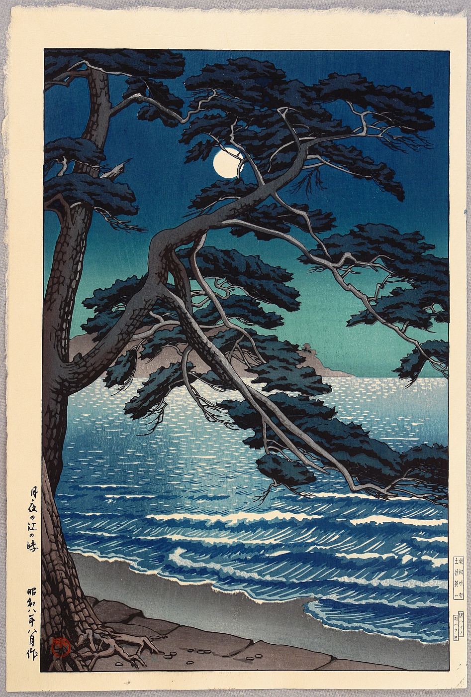 Toko: Moon at Enoshima Beach — 月夜の江の嶋 - Japanese Art Open 