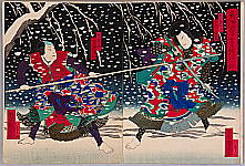 Yoshitaki Utagawa 1841-1899 - Battle in the Snow - Kabuki - artelino Art Auctions. Yoshitaki Utagawa 1841-1899 - Battle in the Snow - Kabuki