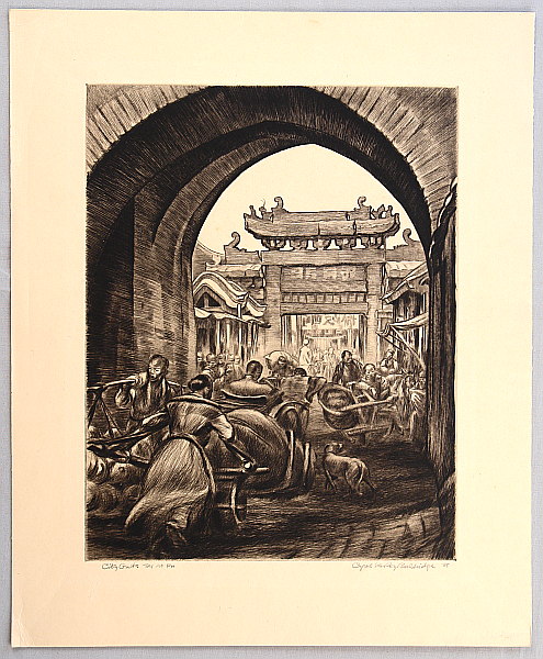 Cyrus Baldridge 1889-1975 - City Gate Tai An Fu - artelino Art Auctions. Cyrus Baldridge 1889-1975 - City Gate Tai An Fu