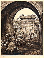 Cyrus Baldridge 1889-1975 - City Gate Tai An Fu - artelino Art Auctions. Cyrus Baldridge 1889-1975 - City Gate Tai An Fu