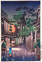 Koitsu Tsuchiya 1870-1949 - Evening at Ushigome - artelino Art Auctions. Koitsu Tsuchiya 1870-1949 - Evening at Ushigome