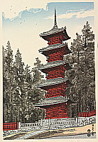 Eiichi Kotozuka 1906-1979 - Pagoda at Nikko - artelino Art Auctions. Eiichi Kotozuka 1906-1979 - Pagoda at Nikko
