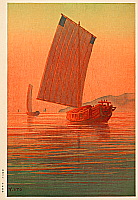 Yuhan Ito active 1930s - Boats in the Sunset Glow - artelino Art Auctions. Yuhan Ito active 1930s - Boats in the Sunset Glow