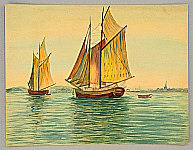 Unknown - Two sail ships - artelino Art Auctions. Unknown - Two sail ships