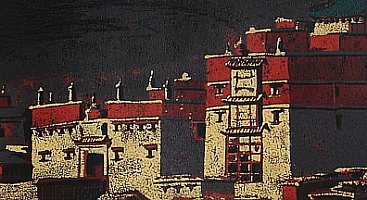 Zhang Yonghan born 1960 - Sunset of Songzanlin Temple - artelino Art Auctions. Zhang Yonghan born 1960 - Sunset of Songzanlin Temple
