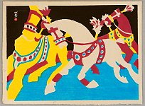 Hide Kawanishi 1894-1965 - Circus Horses - artelino Art Auctions. Hide Kawanishi 1894-1965 - Circus Horses