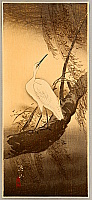 Sozan Ito 1884-? - Egret in Stormy Weather - artelino Art Auctions. Sozan Ito 1884-? - Egret in Stormy Weather