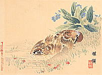 Bairei Kono 1844-1895 - Sparows and Violet - artelino Art Auctions. Bairei Kono 1844-1895 - Sparows and Violet