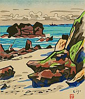 Eizo Okuse 1891-1975 - Rocky Coast - artelino Art Auctions. Eizo Okuse 1891-1975 - Rocky Coast