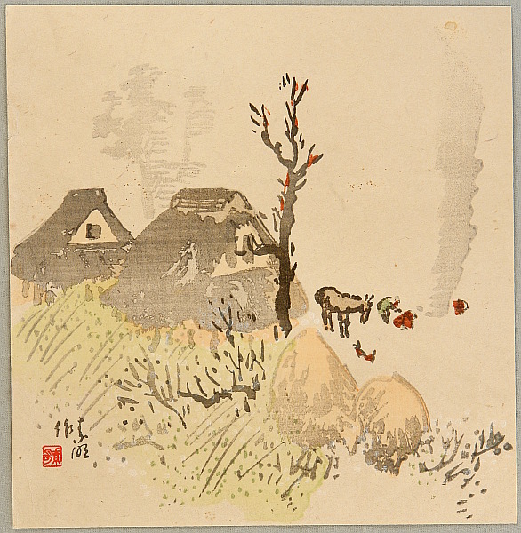 Somei Yuki 1875-1957 - Village in Autumn