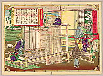 Hiroshige III Utagawa 1842-1894 - Ashikaga Cloth - Pictures of Products and Industries of Japan - artelino Art Auctions. Hiroshige III Utagawa 1842-1894 - Ashikaga Cloth - Pictures of Products and Industries of Japan