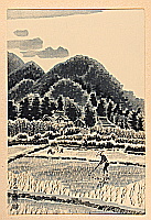 Eiichi Kotozuka 1906-1979 - Rice Paddies in Northern Kyoto - artelino Art Auctions. Eiichi Kotozuka 1906-1979 - Rice Paddies in Northern Kyoto