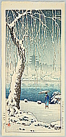 Koitsu Tsuchiya 1870-1949 - Sarusawa Pond in Snow - artelino Art Auctions. Koitsu Tsuchiya 1870-1949 - Sarusawa Pond in Snow
