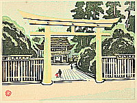 Gen Yamaguchi 1896-1976 - Meiji Shrine - Recollections of Tokyo - artelino Art Auctions. Gen Yamaguchi 1896-1976 - Meiji Shrine - Recollections of Tokyo