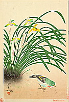 Bakufu Ono 1888-1976 - Finch and River Orchids - artelino Art Auctions. Bakufu Ono 1888-1976 - Finch and River Orchids