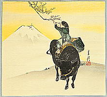 Gekko Ogata 1859-1920 - Boy, Ox and Mt. Fuji - artelino Art Auctions. Gekko Ogata 1859-1920 - Boy, Ox and Mt. Fuji
