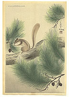 Bakufu Ono 1888-1976 - Squirrel on a Pine Tree - artelino Art Auctions. Bakufu Ono 1888-1976 - Squirrel on a Pine Tree