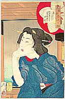 Yoshitoshi Taiso 1839-1892 - Cool - Thirty-two Aspects of Customs and Manners of Women - artelino Art Auctions. Yoshitoshi Taiso 1839-1892 - Cool - Thirty-two Aspects of Customs and Manners of Women