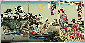 Chikanobu Toyohara 1838-1912 - Boat Trip - Court Ladies in Tokugawa Era - artelino Art Auctions. Chikanobu Toyohara 1838-1912 - Boat Trip - Court Ladies in Tokugawa Era